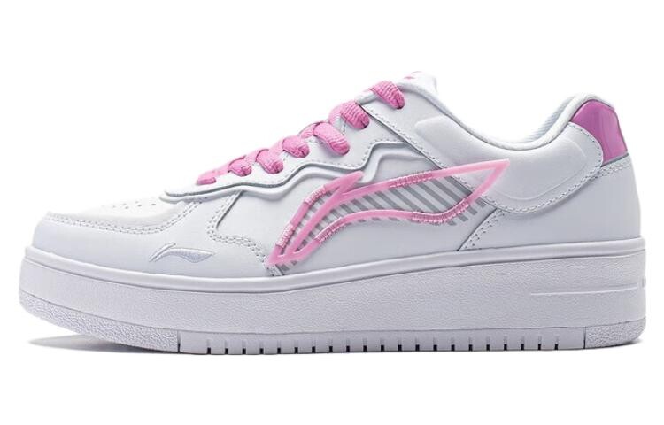 Кроссовки LINING Rise The Phoenix Skateboarding Shoes Women's Low-top White/Pink, розовый