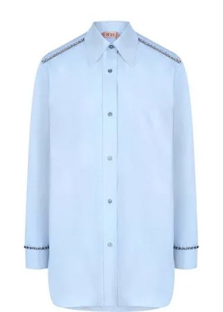 Хлопковая блуза с декоративной отделкой N21