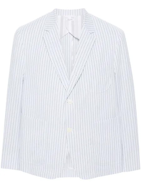 Thom Browne полосатый пиджак из сирсакера, белый