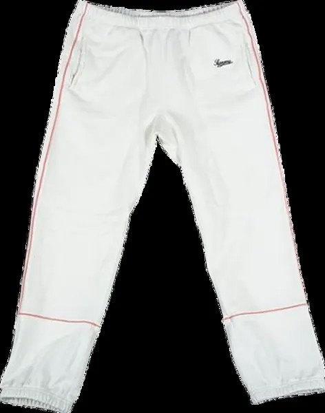Спортивные брюки Supreme Piping Sweatpant 'White', белый