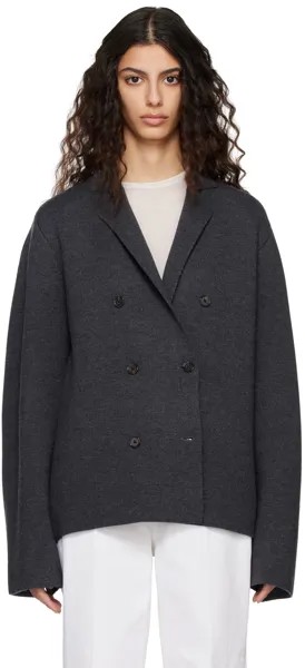 Серый двубортный пиджак Totême