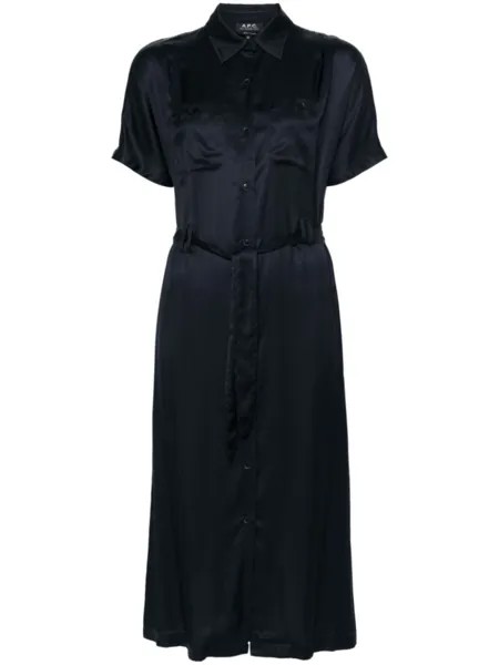 A.P.C. твиловое платье-рубашка, синий