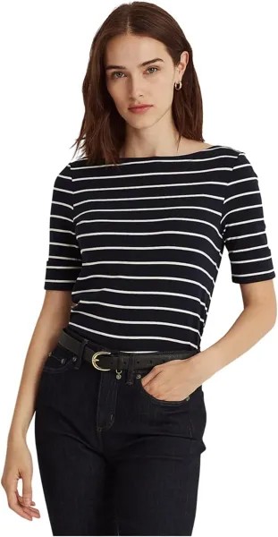 Топ LAUREN Ralph Lauren Striped Boatneck Top, цвет Lauren Navy/White