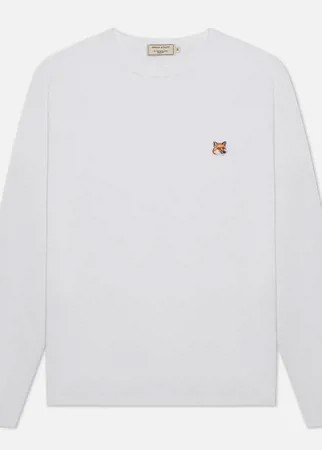 Мужской лонгслив Maison Kitsune Fox Head Patch, цвет белый, размер M