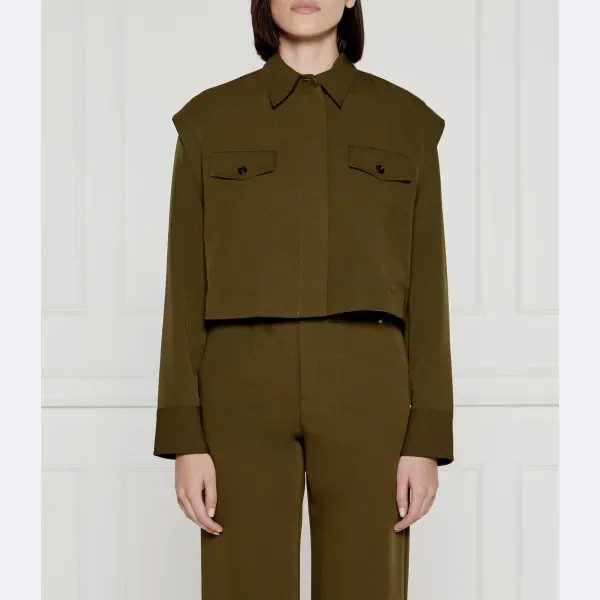 Укороченная рубашка Pinko, хаки