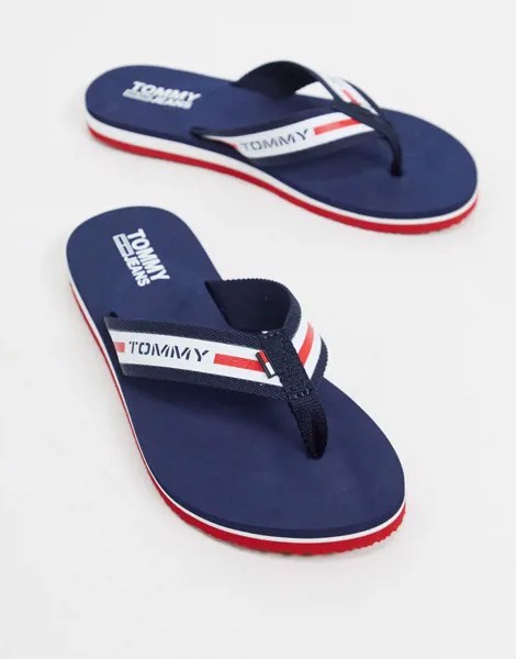 Темно-синие шлепанцы Tommy Hilfiger-Темно-синий