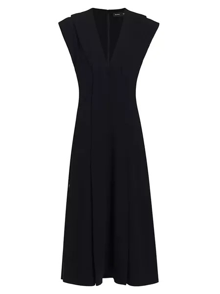 Платье-миди из матового крепа Proenza Schouler, черный