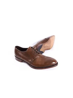 LOAKE 1880 Мужские коричневые кожаные оксфорды Galdstone с круглым носком на блочном каблуке 6