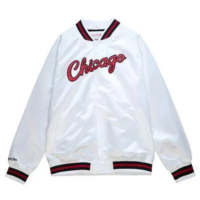 Mitchell - Ness Легкая атласная куртка на пуговицах Мужские белые пальто Куртки Oute