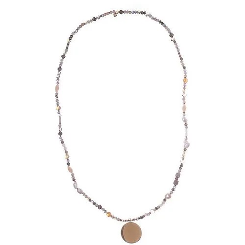 Колье Moon Paris, с агатом, жемчугом и стеклянными бусинами, Mo-22.10-068 бежевый