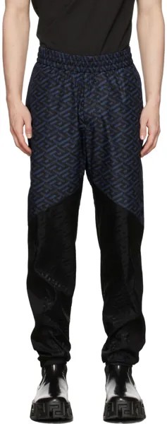Черно-синие спортивные брюки Versace