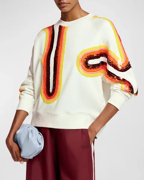 Толстовка Filicudi с вышивкой пайетками Essentiel Antwerp, цвет Off White
