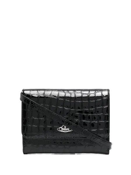 Vivienne Westwood клатч с тиснением под кожу крокодила и логотипом