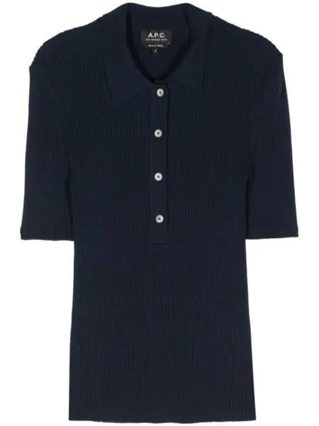 A.P.C. рубашка поло в рубчик, синий