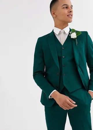 Зеленый приталенный пиджак ASOS DESIGN-Зеленый цвет
