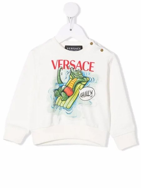 Versace Kids толстовка с круглым вырезом и графичным принтом