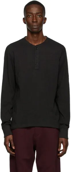Черный классический лонгслив Henley rag & bone