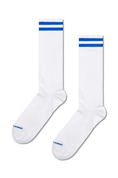 Тонкие однотонные носки Sneaker Crew Happy Socks, белый