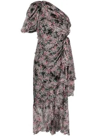Giambattista Valli платье макси на одно плечо с цветочным принтом