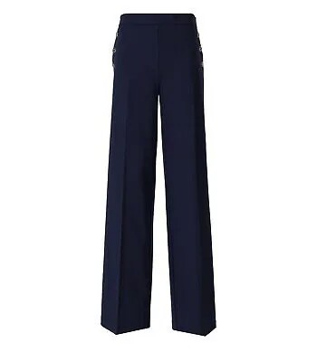 Женские синие широкие брюки Twinset с пуговицами