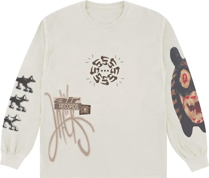 Лонгслив Cactus Jack by Travis Scott Air Records Long-Sleeve Tee 'Off White', кремовый