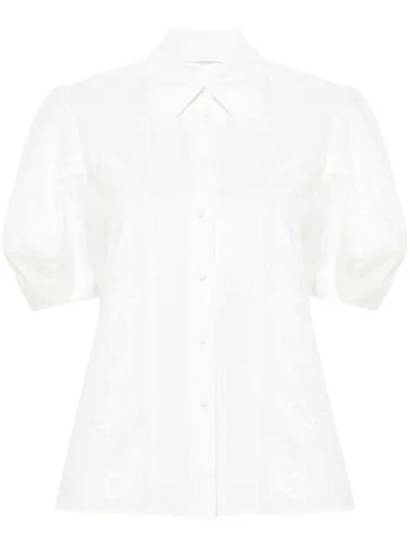 Поплиновая рубашка с вышивкой Chloé, белый