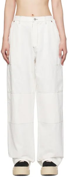 Белые брюки с цифровой подписью Mm6 Maison Margiela