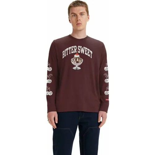 Лонгслив Levi's Men Relaxed Fit Graphic Tee, размер M, , бордовый