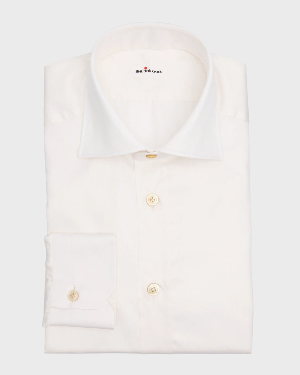 Мужская хлопковая классическая рубашка Kiton, цвет Ecru