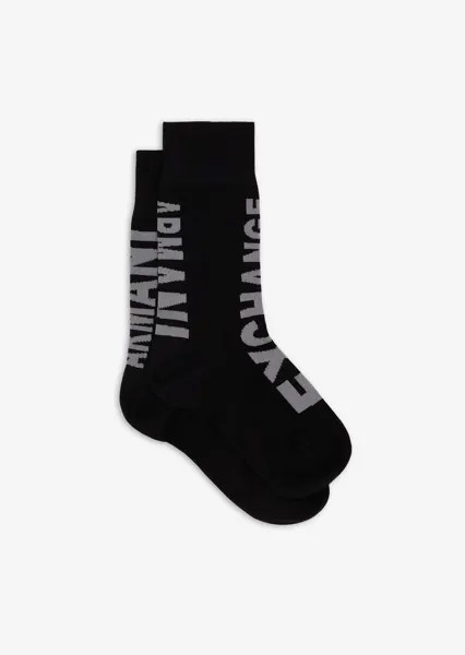 Короткие носки из переработанной ткани Armani Exchange, черный
