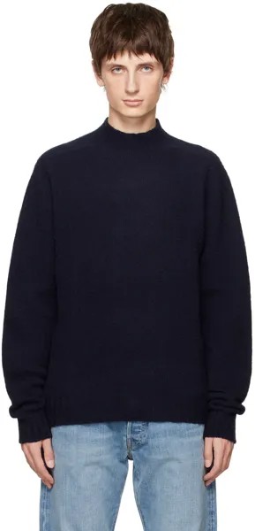 Темно-синий ворсованный свитер Новинка Drake's