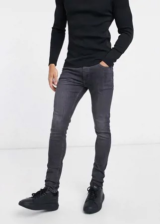 Черные выбеленные супероблегающие джинсы Burton Menswear-Черный цвет