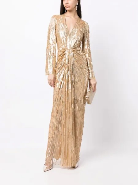 Платье Margot с пайетками Jenny Packham, золотистый