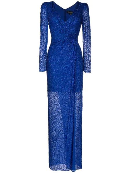 Jenny Packham платье Bobbie с пайетками, синий