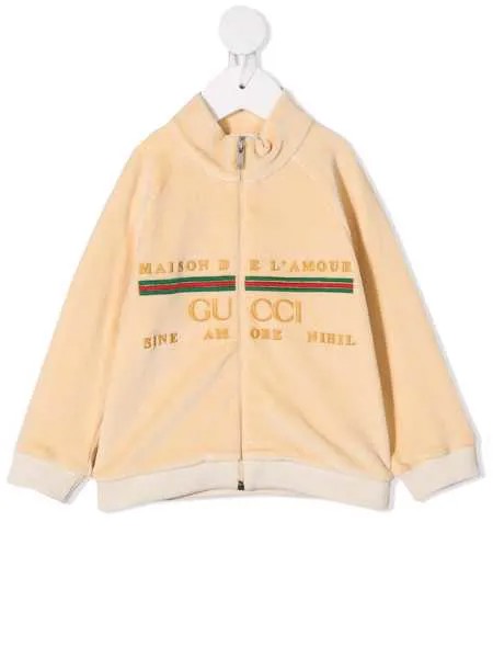 Gucci Kids бомбер с вышитым логотипом