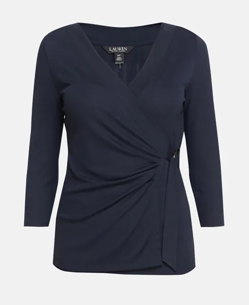Блузка с запахом Lauren Ralph Lauren, темно-синий