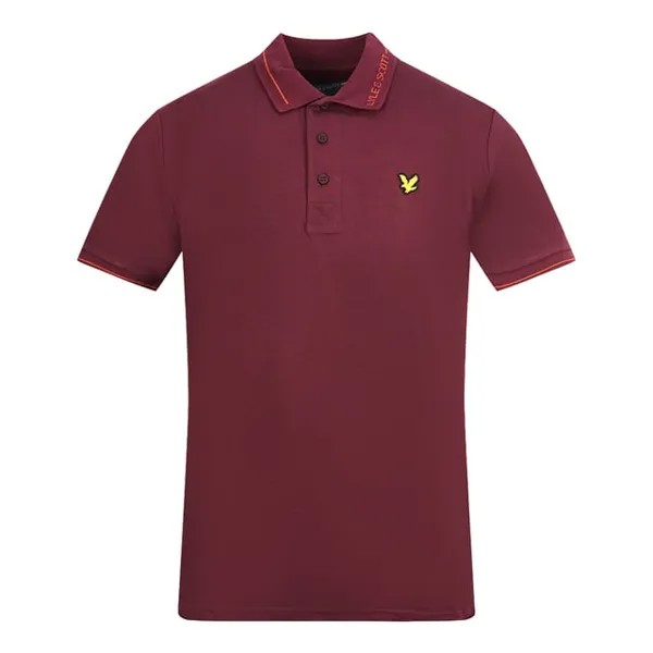 Рубашка-Поло Battle Rust с фирменным воротником Lyle & Scott, бургундия