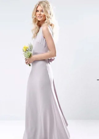Свадебное платье макси с сатиновым бантом сзади TFNC Petite-Фиолетовый цвет