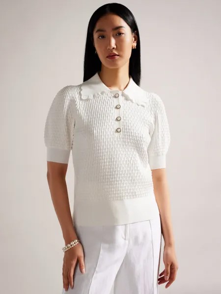 Трикотажная блузка-поло Reannia Ted Baker, белый