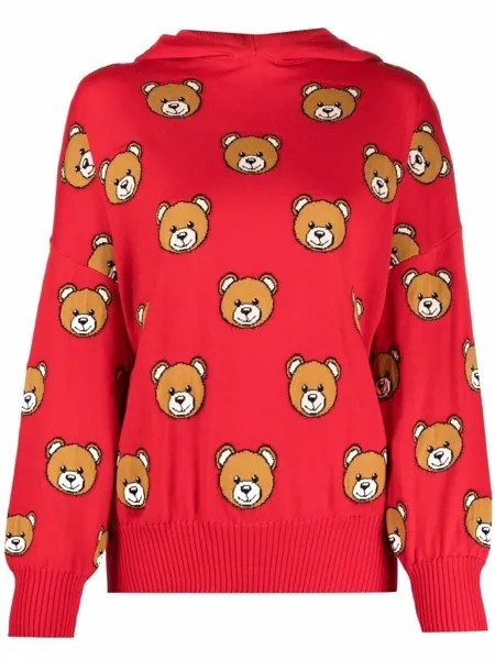 Moschino шерстяное худи с принтом