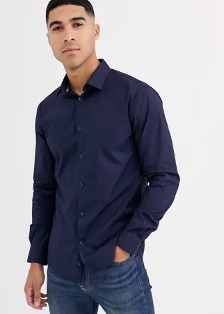 Темно-синяя строгая рубашка Celio-Темно-синий