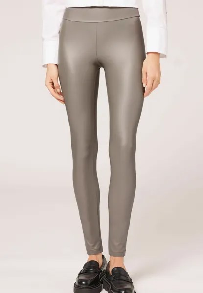 Леггинсы LEATHER EFFECT Calzedonia, цвет mud