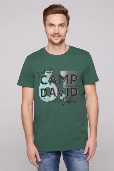 Рубашка CAMP DAVID с круглым вырезом, хлопок, зеленый
