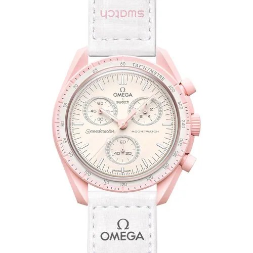 Наручные часы swatch, розовый, белый