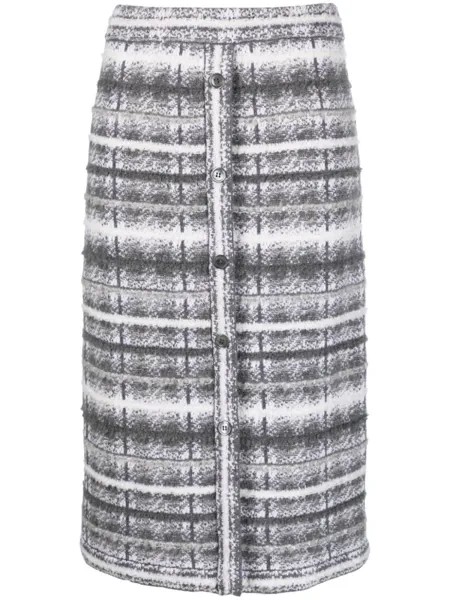 Thom Browne юбка из букле в клетку тартан, серый