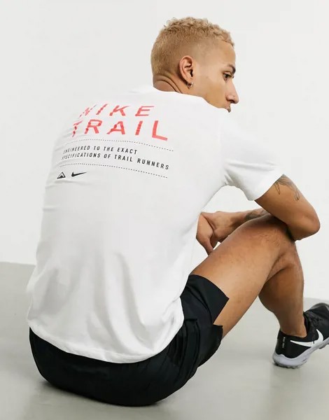 Белая футболка Nike Running-Белый