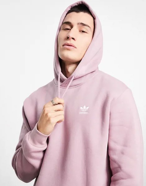 Худи розовато-лилового цвета adidas Originals Essentials-Розовый цвет