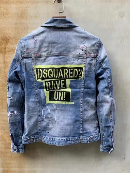 Dsquared2, джинсовая куртка с надписью в стиле хип-хоп, роскошный бренд Dsq, джинсовая повседневная спортивная куртка светильник лая джинсовая ул...