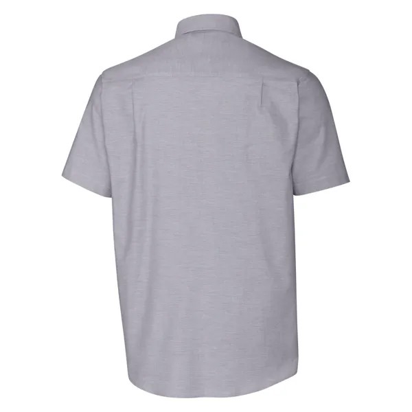 Мужская классическая рубашка Оксфорд стрейч с коротким рукавом Cutter & Buck, светло-синий