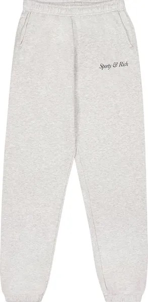 Спортивные брюки Sporty & Rich Italic Logo 'Heather Grey/Navy', серый